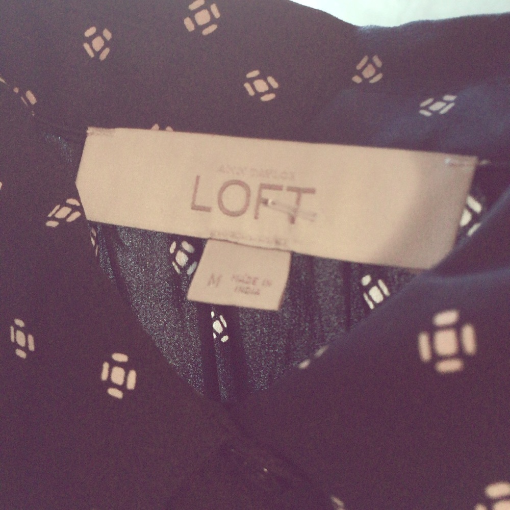 Loft Navy Blue dress size M